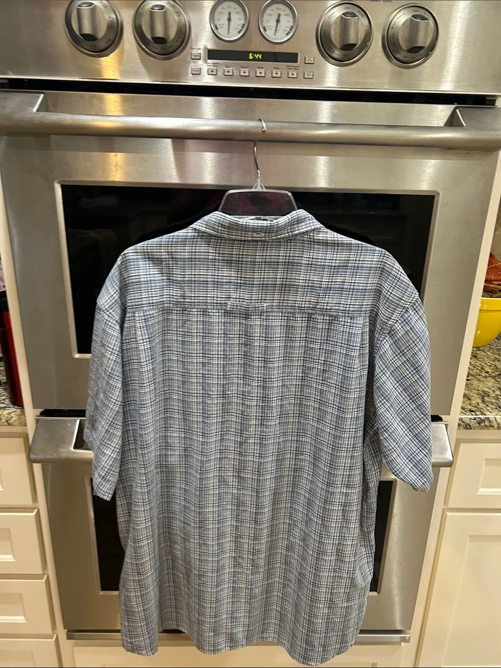 The North Face Men's Blue Plaid Short-Sleeve Button-Down Shirt